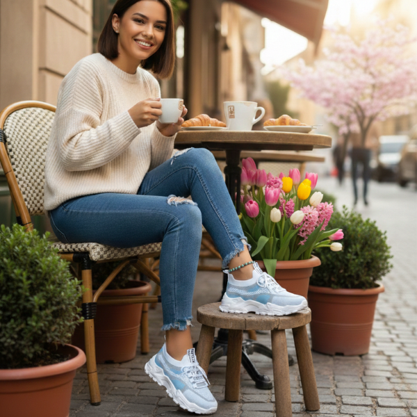 Damen Elegante Atmungsaktive Alltags-Sneakers
