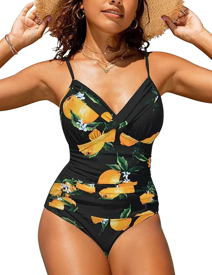 Push-Up Badeanzug mit V-Ausschnitt für Damen