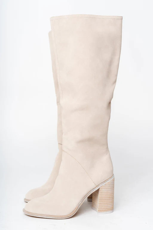 Beige hohe Stiefel für Damen