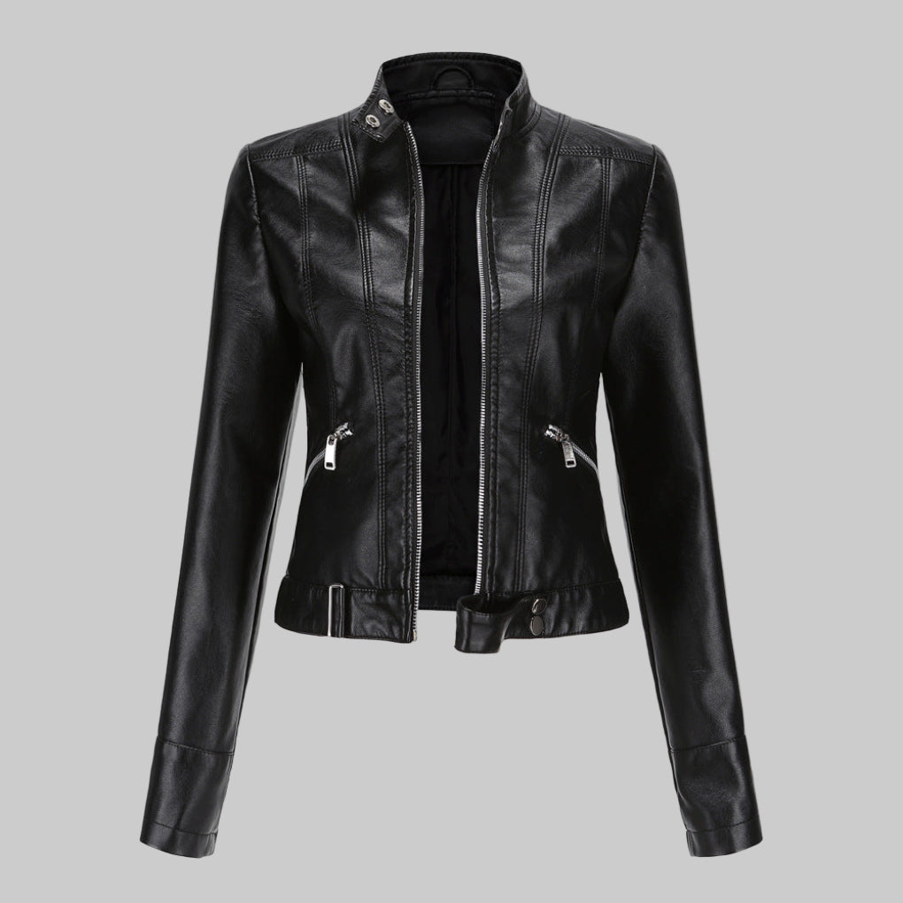 Damen-Lederjacke – Elegantes Statement-Oberbekleidungsstück
