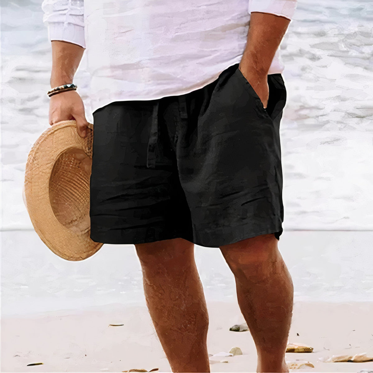 Stilvolle und Atmungsaktive Leinen-Shorts für Herren