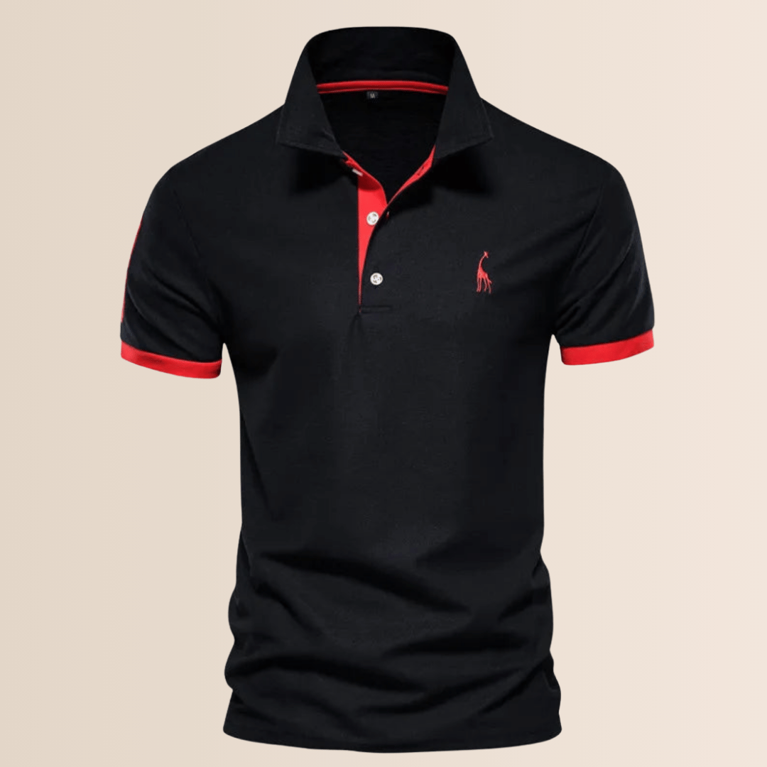 Herren-Poloshirt aus Baumwolle mit Stehkragen
