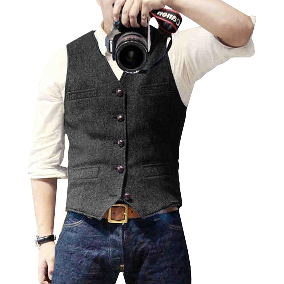 Vielseitiges Herren-Denim-Gilet im klassischen Stil