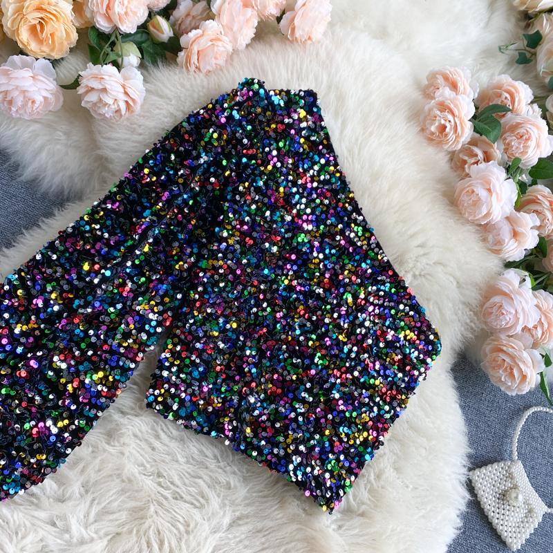 Fleur Glitter One Shoulder Top Farromode afbeelding 11