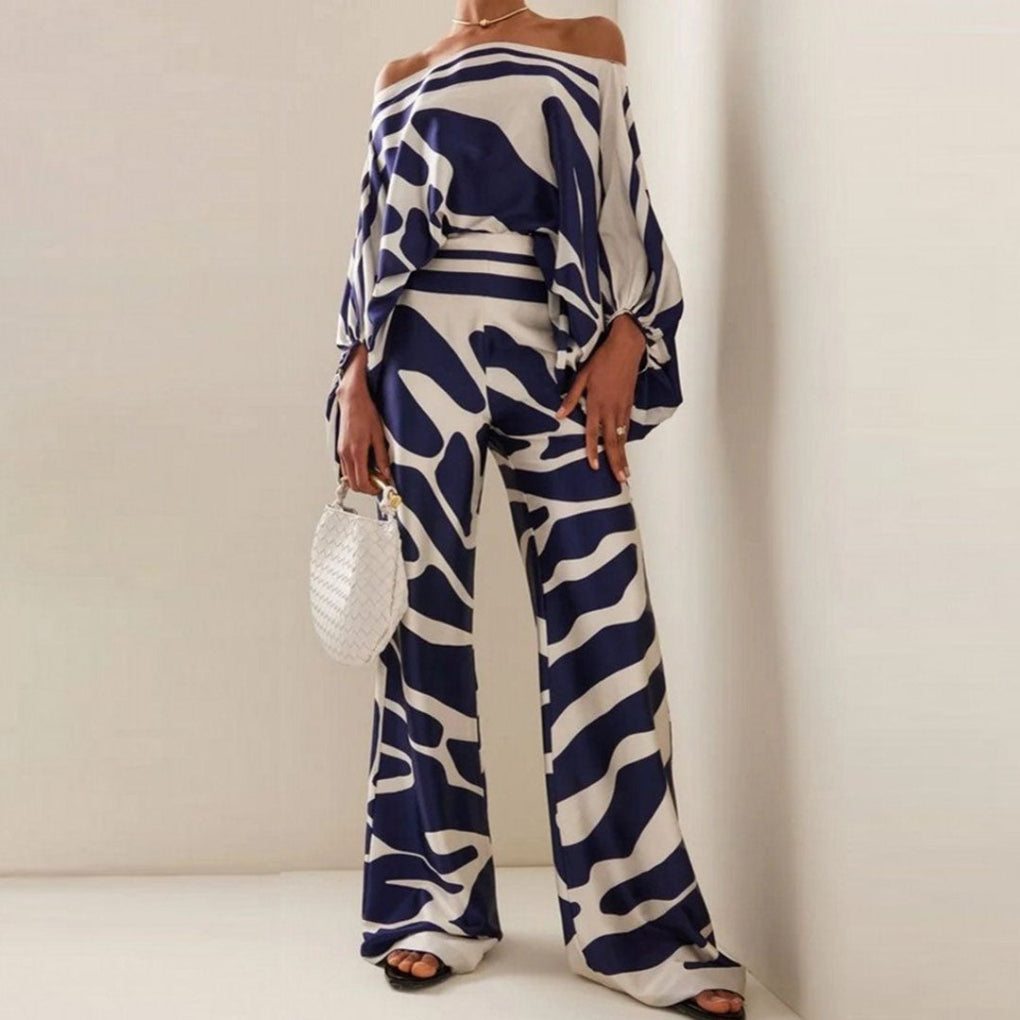 2-teiliges Satin-Set im Off-Shoulder-Stil für Damen