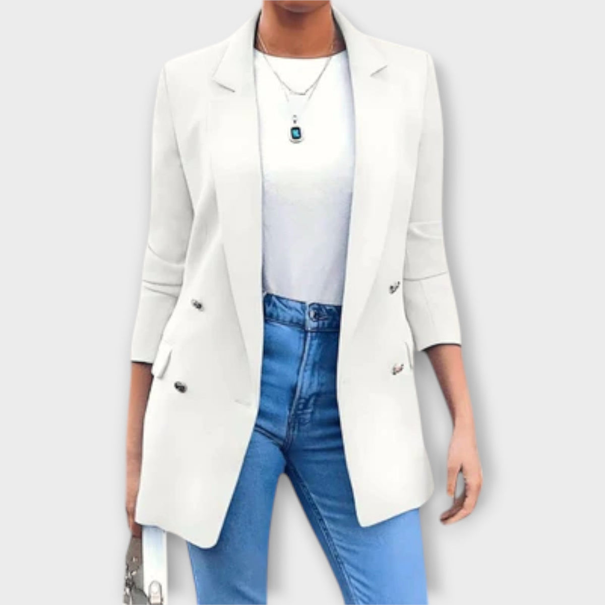 Damen Elegante Lange Jacke mit Reißverschluss