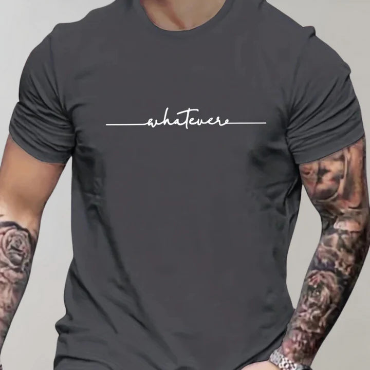 Herren-T-Shirt mit Rundhals und Print