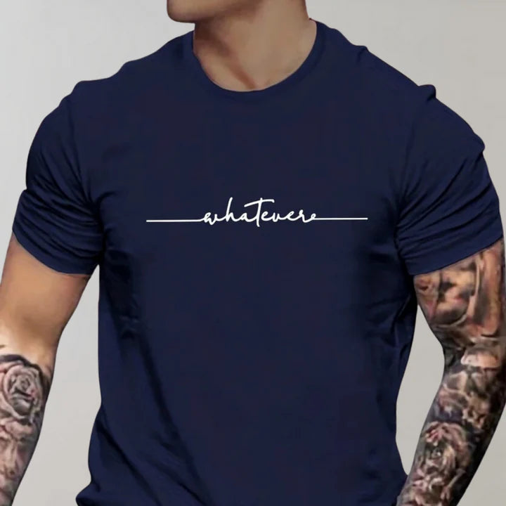 Herren-T-Shirt mit Rundhals und Print