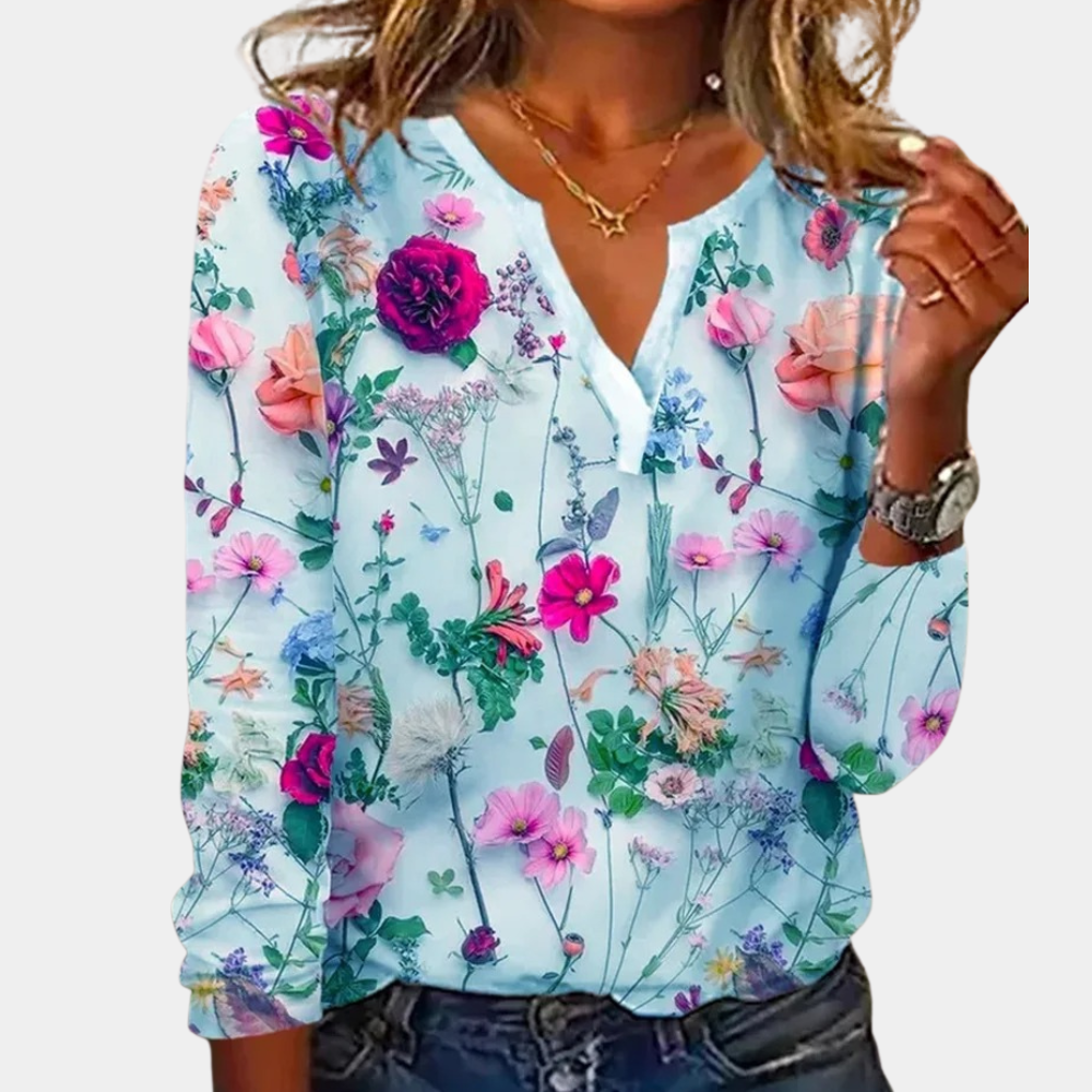 Damenbluse mit Blumenmuster im Casual-Stil