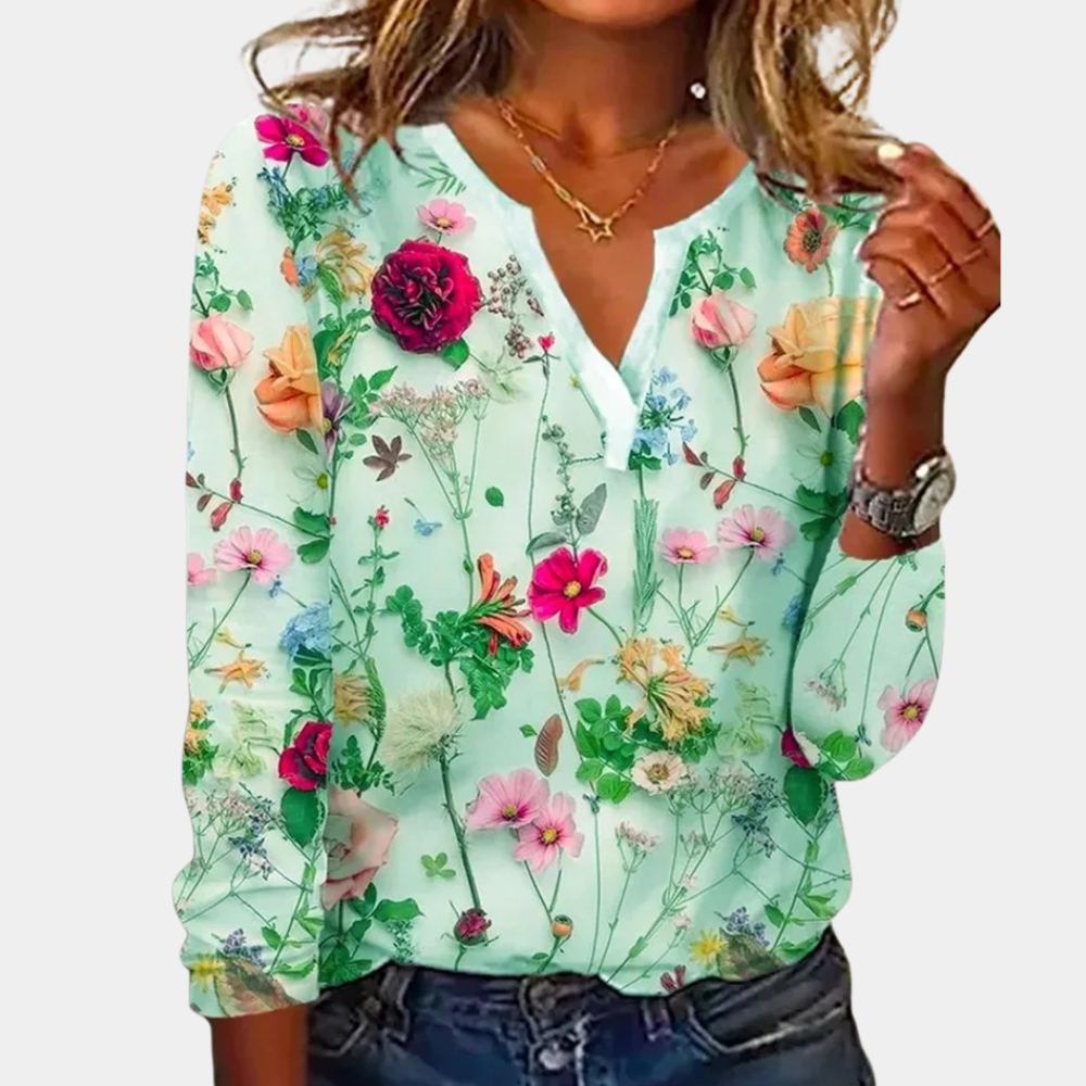Damenbluse mit Blumenmuster im Casual-Stil