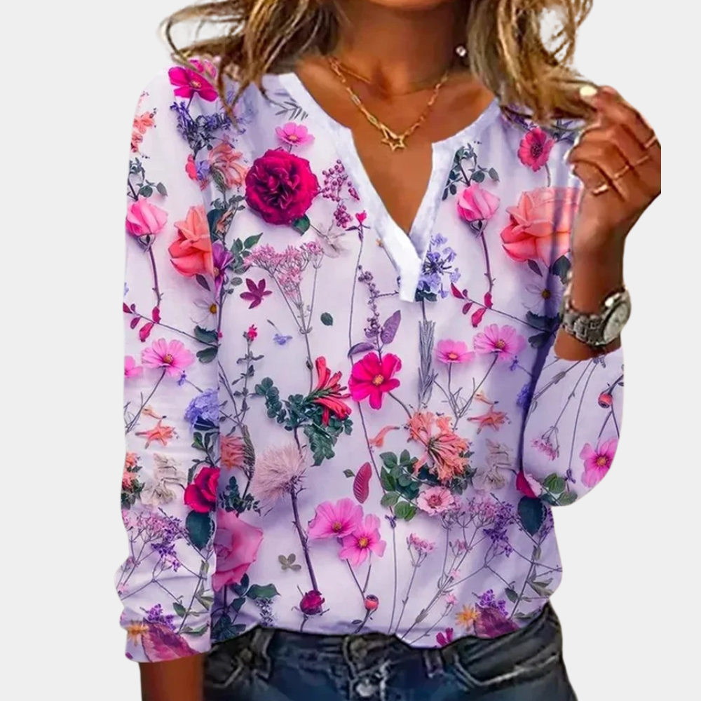 Damenbluse mit Blumenmuster im Casual-Stil