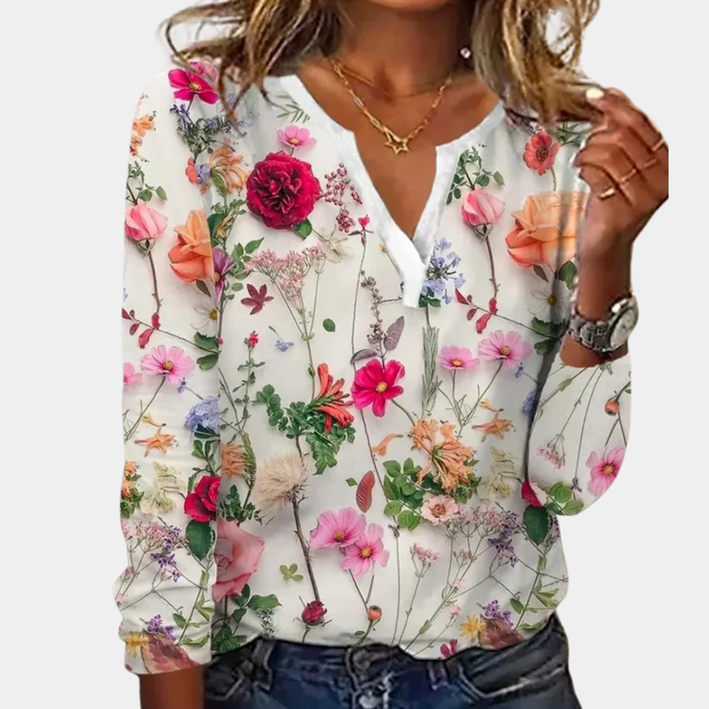 Damenbluse mit Blumenmuster im Casual-Stil