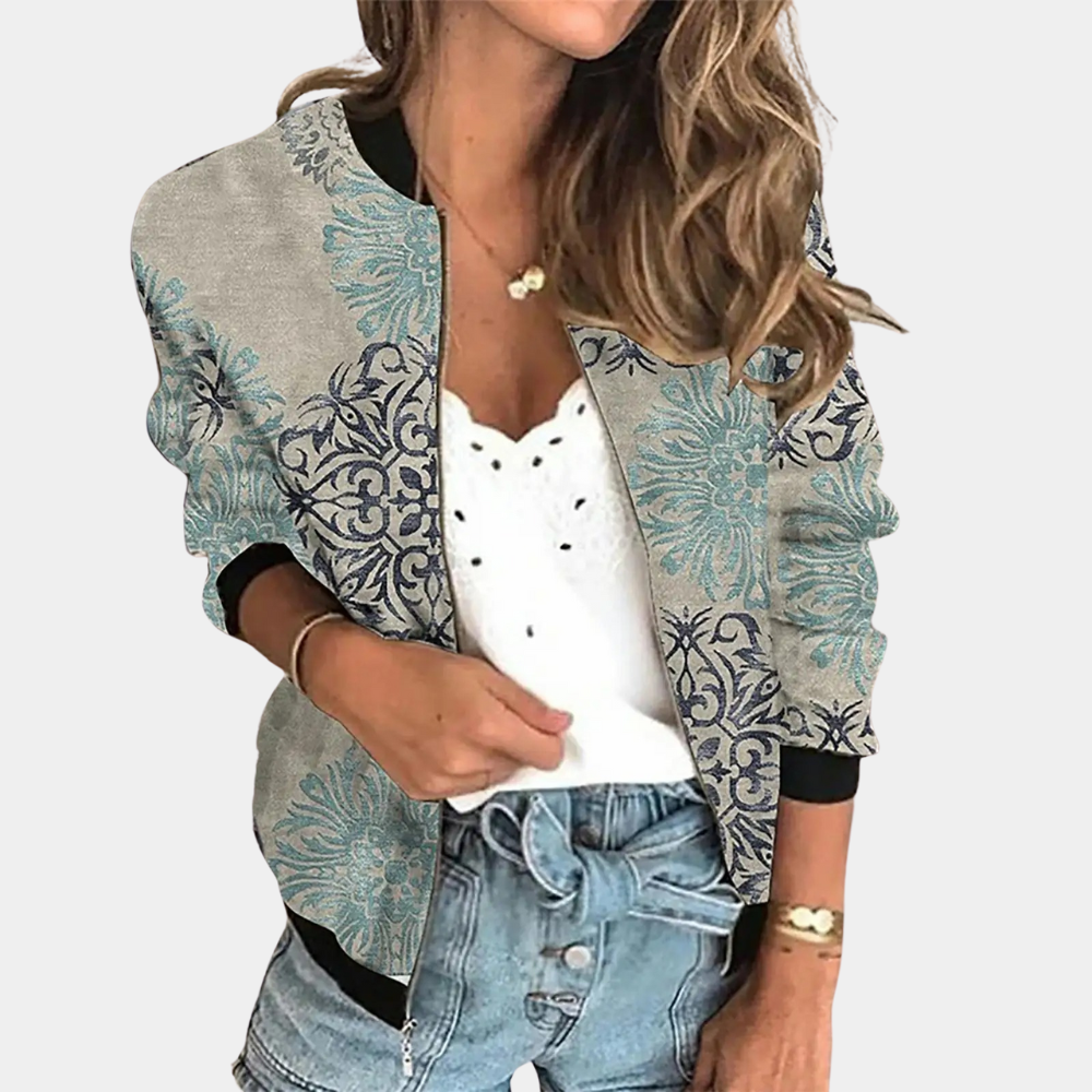 Damen-Sommerjacke mit floralem Print und sportlichem Schnitt