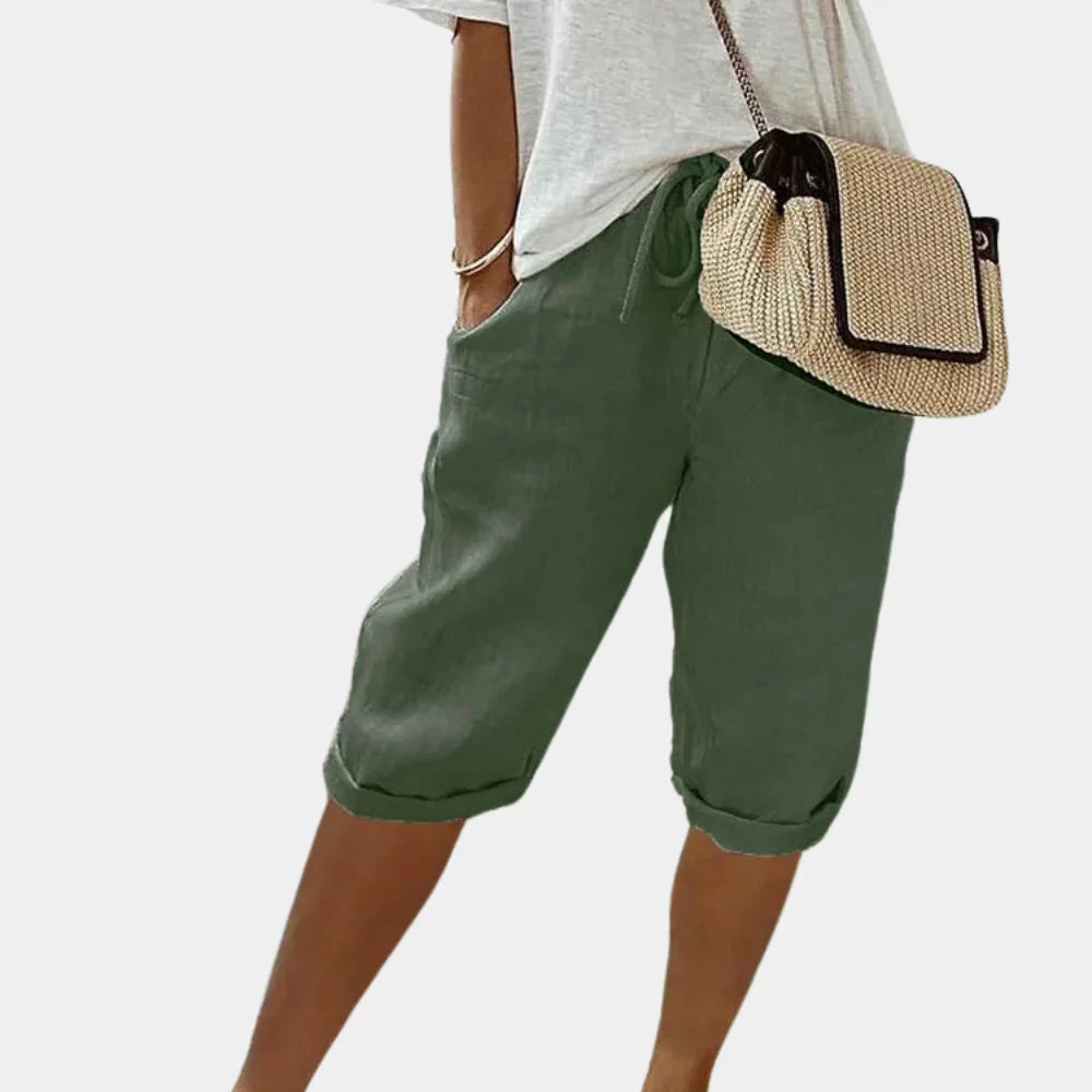 Bequeme Damen-Shorts aus Leinenmischung