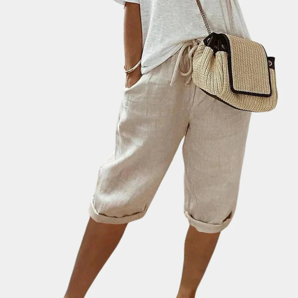Bequeme Damen-Shorts aus Leinenmischung