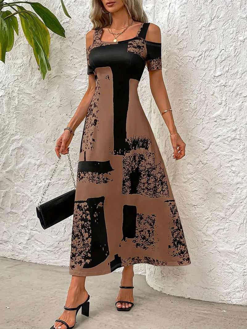Damen Sommerkleid - Quadratischer Ausschnitt, kurze Ärmel, luftig & bequem für den Urlaub