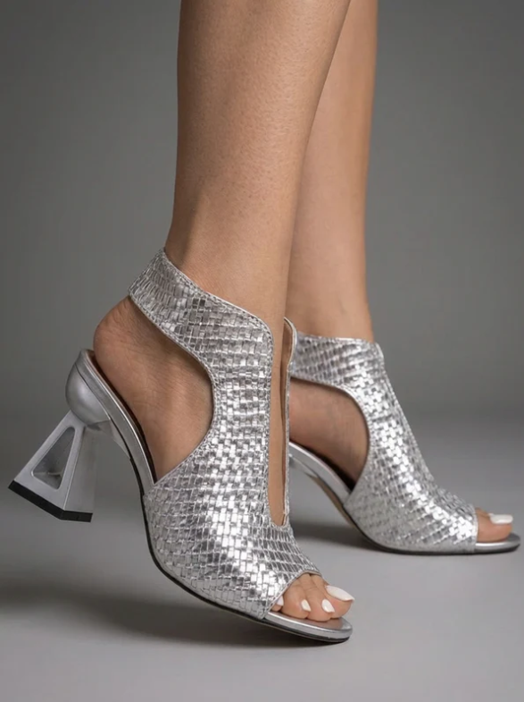 Damen Elegante Sandalen mit Geflecht