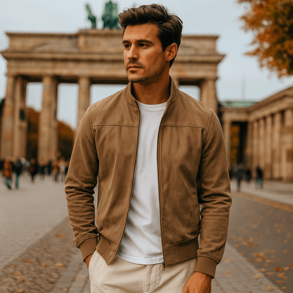 Herren Klassische Bomberjacke mit Taillierter Passform