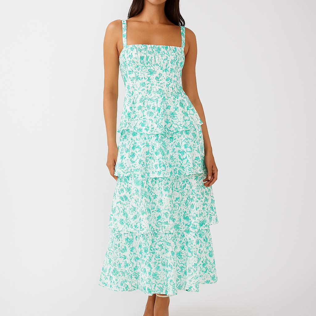 Boho Blumen Maxikleid