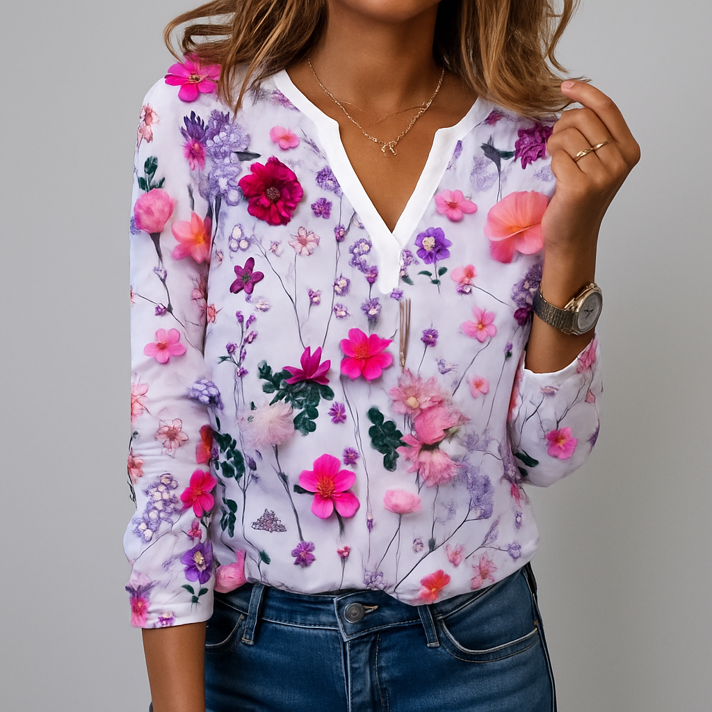 Lässige Bluse mit Blumendruck
