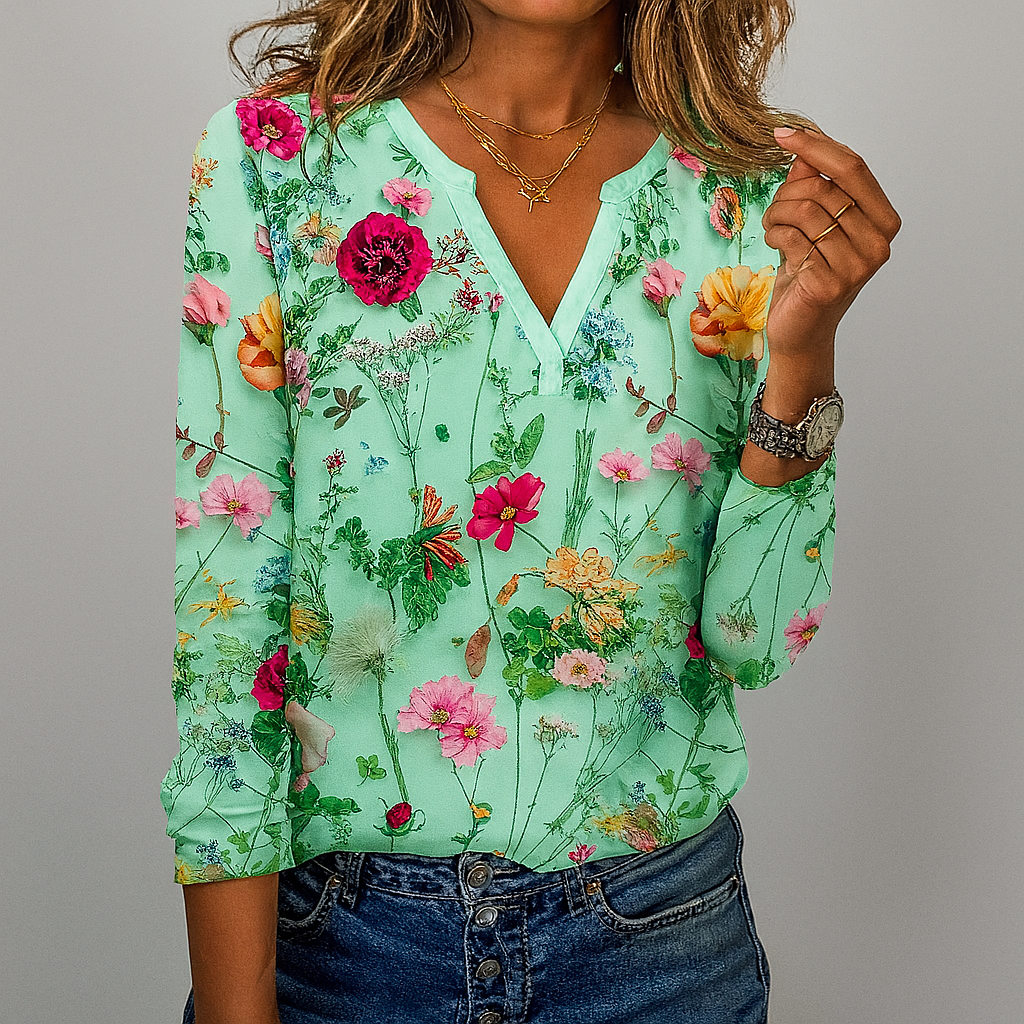 Lässige Bluse mit Blumendruck
