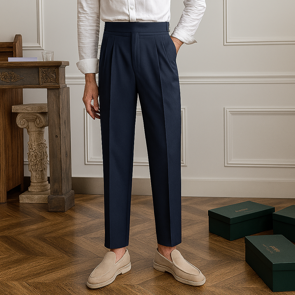 Formelle Herrenhose mit hoher Taille und schmaler Passform