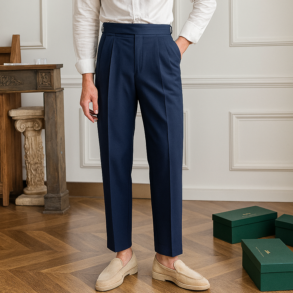 Formelle Herrenhose mit hoher Taille und schmaler Passform