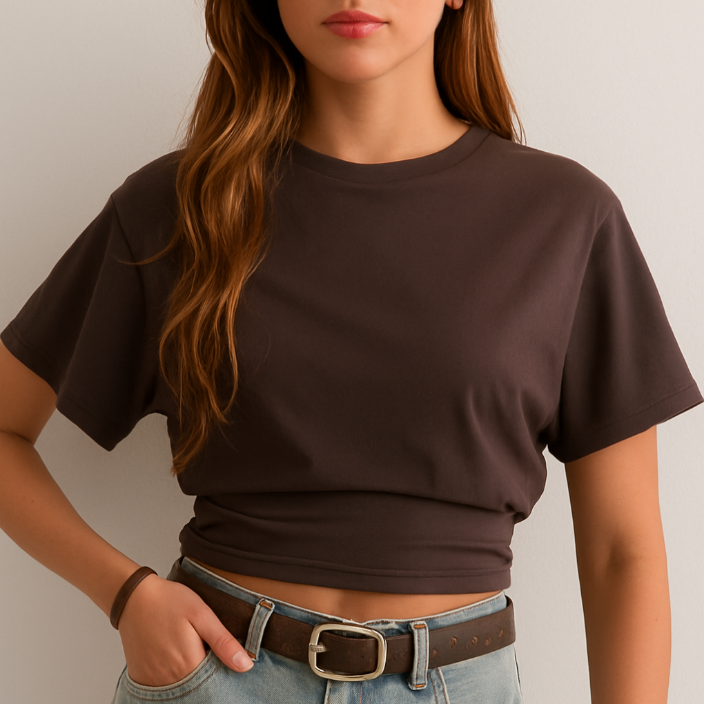 Klassisches Sommer-T-Shirt mit Rundhalsausschnitt