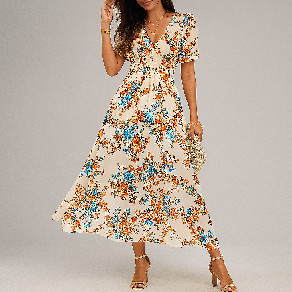 Midikleid mit Blumendruck