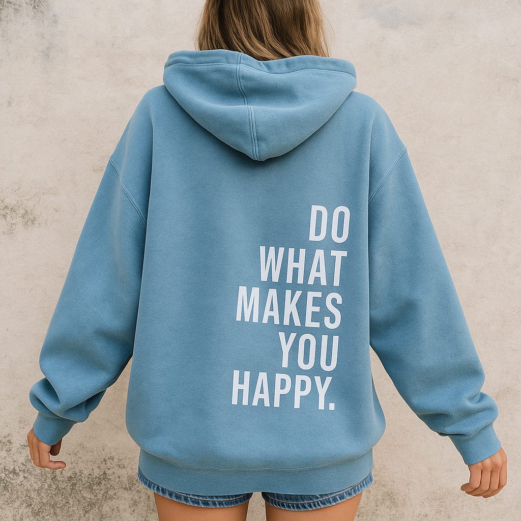 Bedrucktes, kuscheliges Kapuzensweatshirt