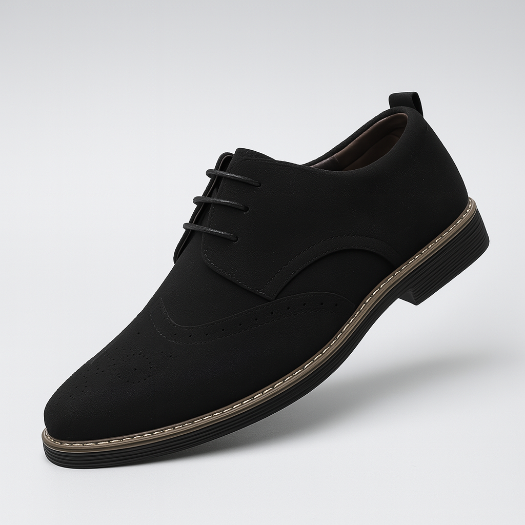 Oxford-Schuhe aus Wildleder mit Brogue-Detail