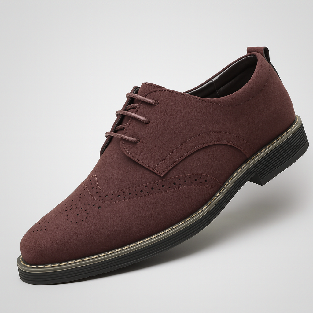 Oxford-Schuhe aus Wildleder mit Brogue-Detail