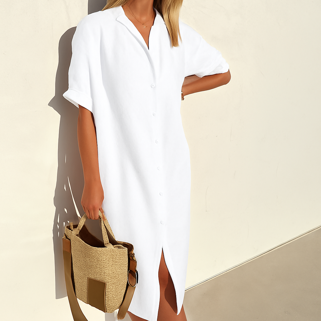 Damen Klassisches Hemdkleid mit Knopfleiste