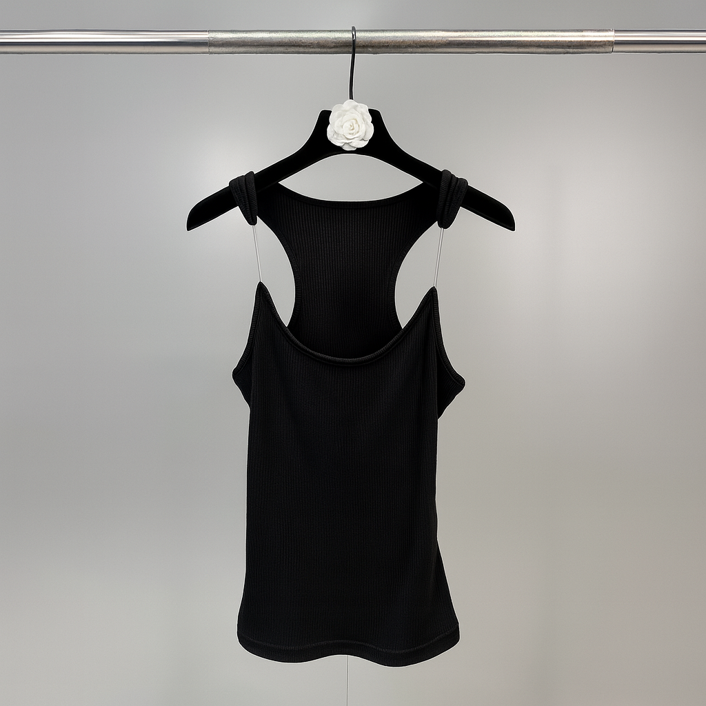Geripptes Tanktop mit unsichtbaren Trägern für Damen