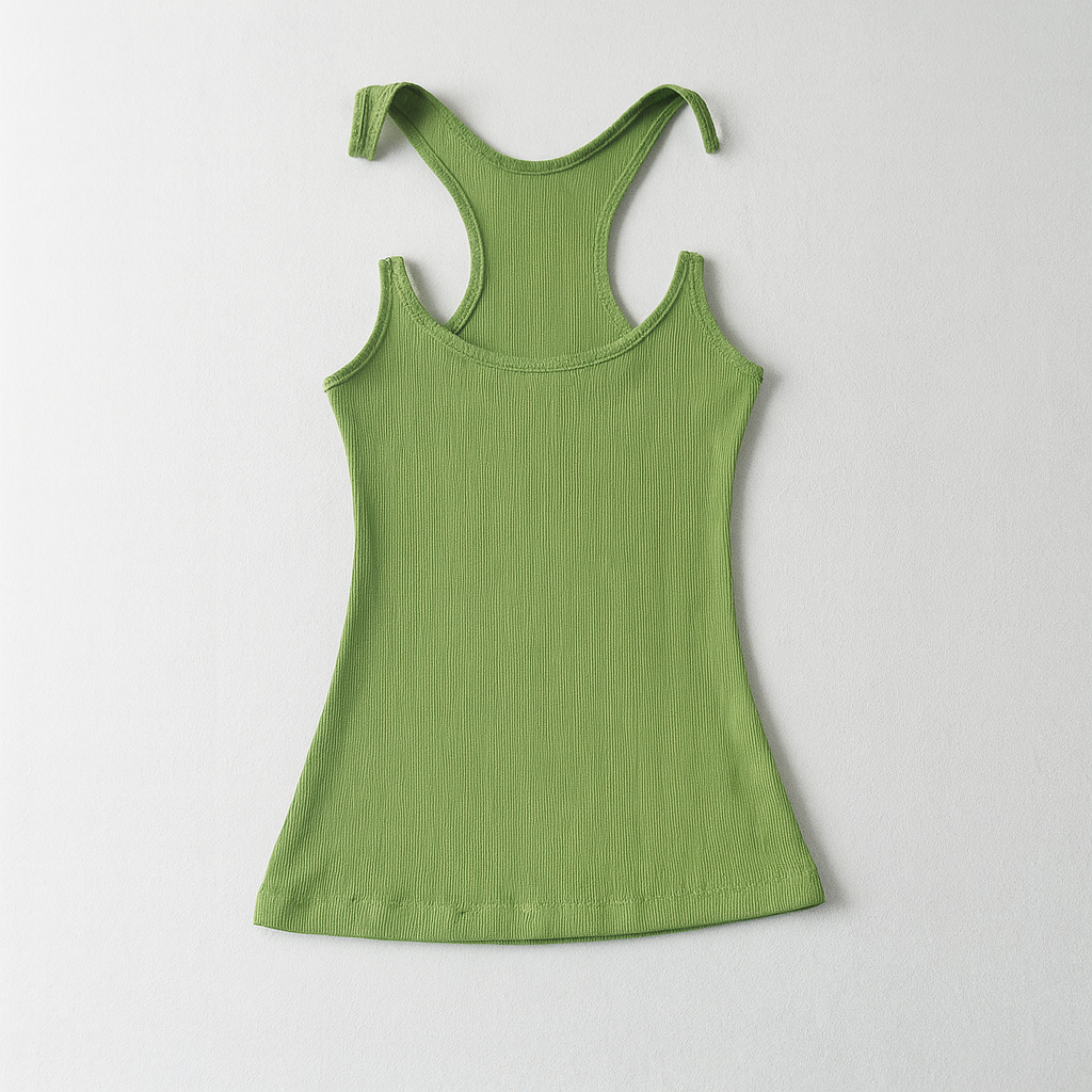 Geripptes Tanktop mit unsichtbaren Trägern für Damen