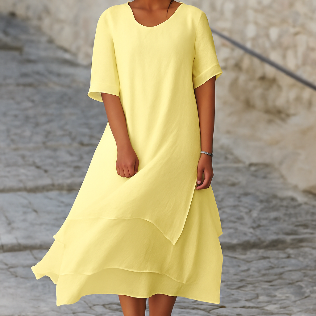 Schickes Block-Slit-Kleid – mühelose moderne Eleganz