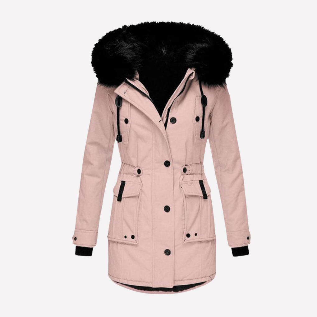 Damen Parka-Jacke mit Kapuze und Klappentaschen