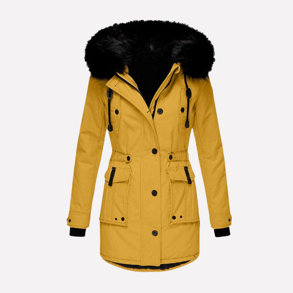 Damen Parka-Jacke mit Kapuze und Klappentaschen