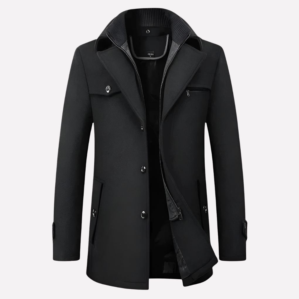 Herrenjacke mit Reverskragen und Knöpfen