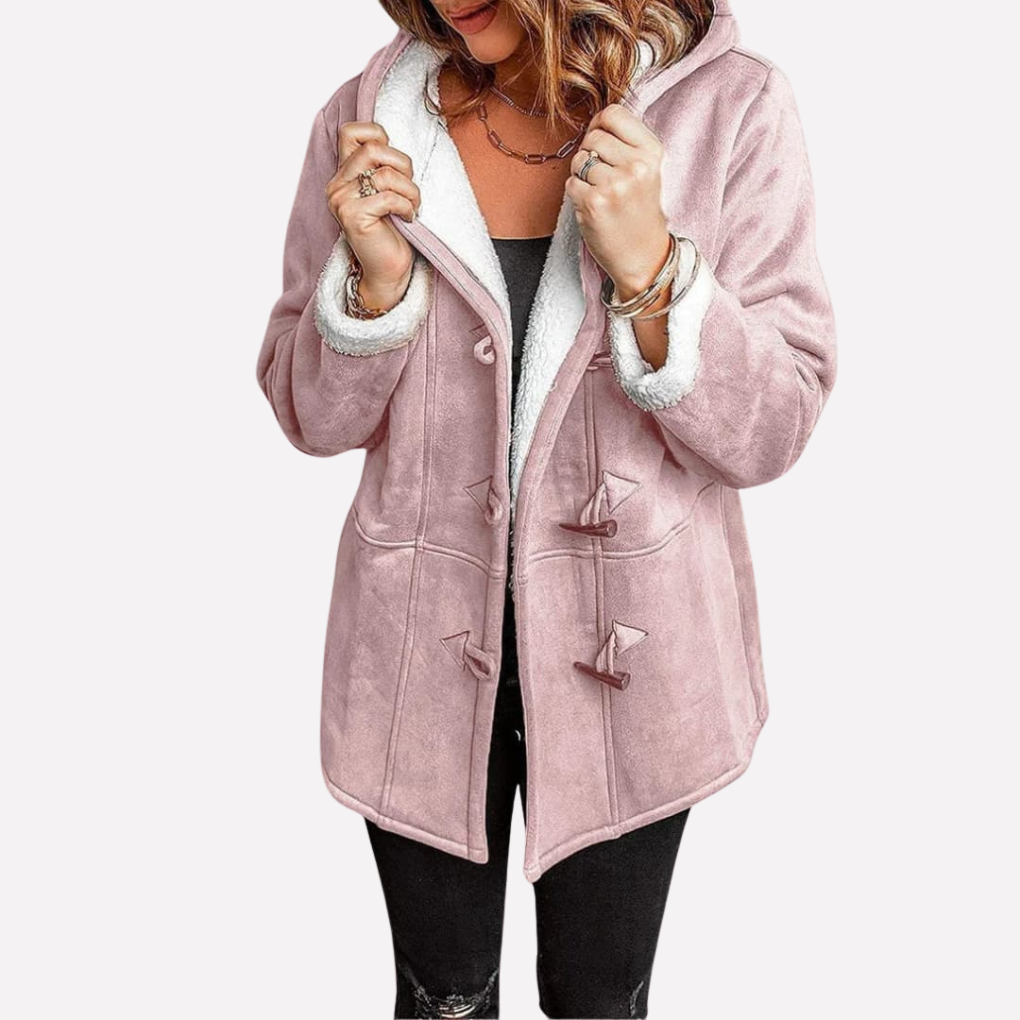 Damenjacke mit Kapuze und Toggle-Verschluss