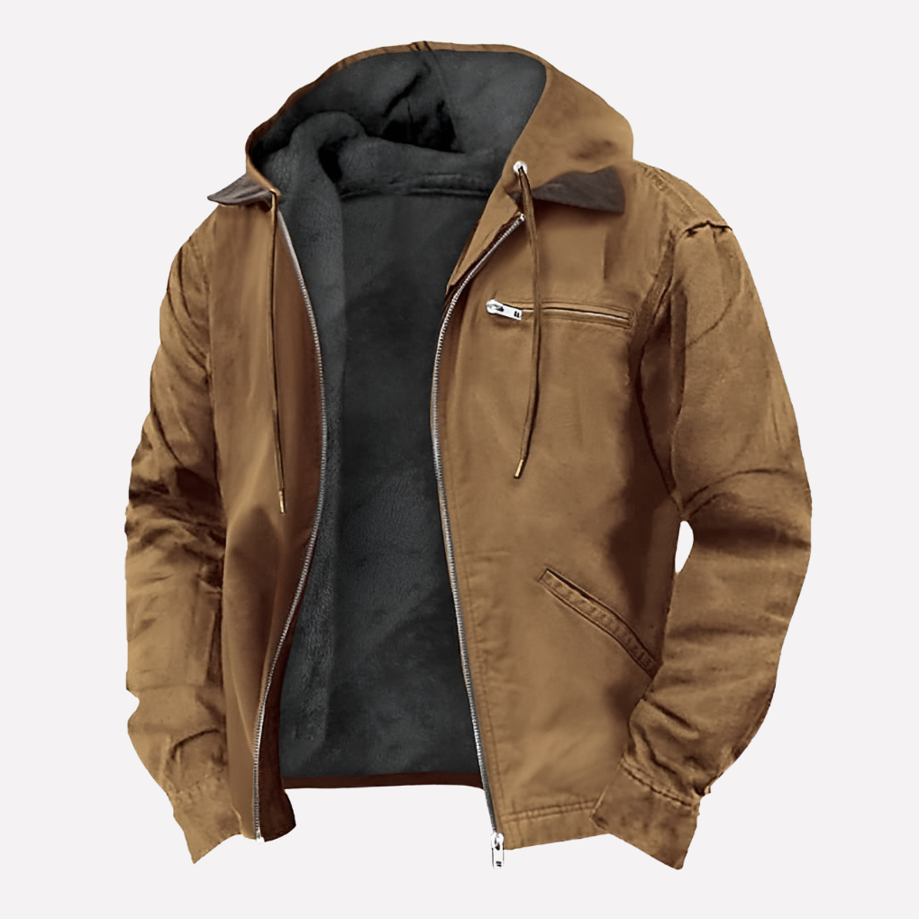 Herren Outdoor Kapuzenjacke mit Reißverschlusstaschen