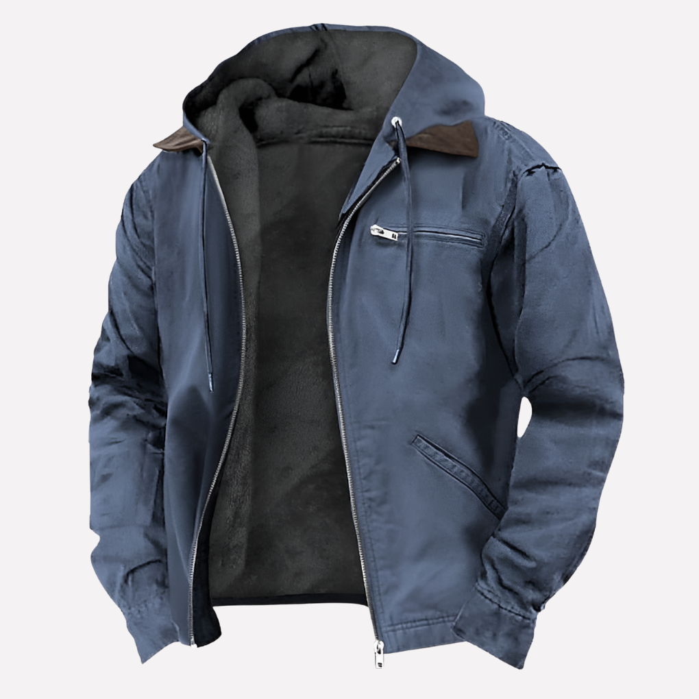 Herren Outdoor Kapuzenjacke mit Reißverschlusstaschen