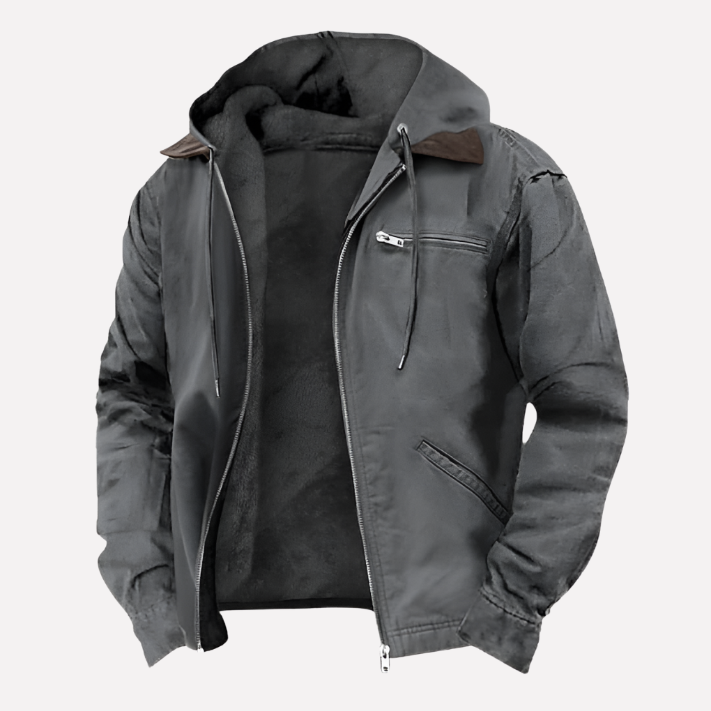 Herren Outdoor Kapuzenjacke mit Reißverschlusstaschen