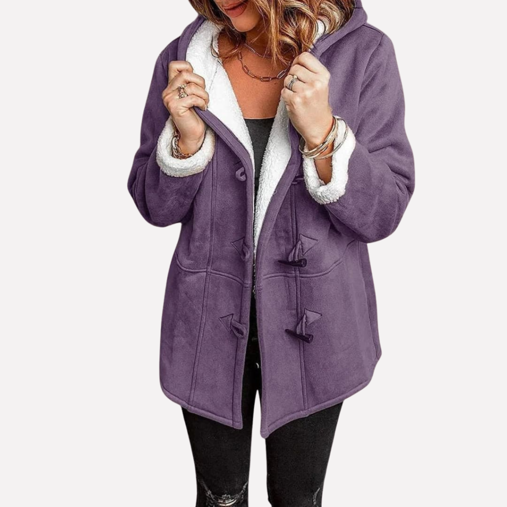Damenjacke mit Kapuze und Toggle-Verschluss