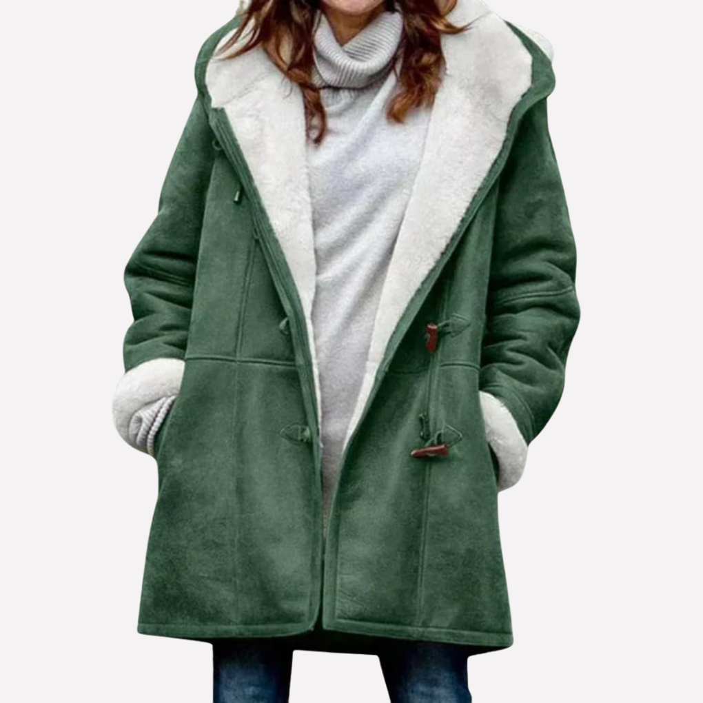 Damenjacke mit Kapuze und Toggle-Verschluss