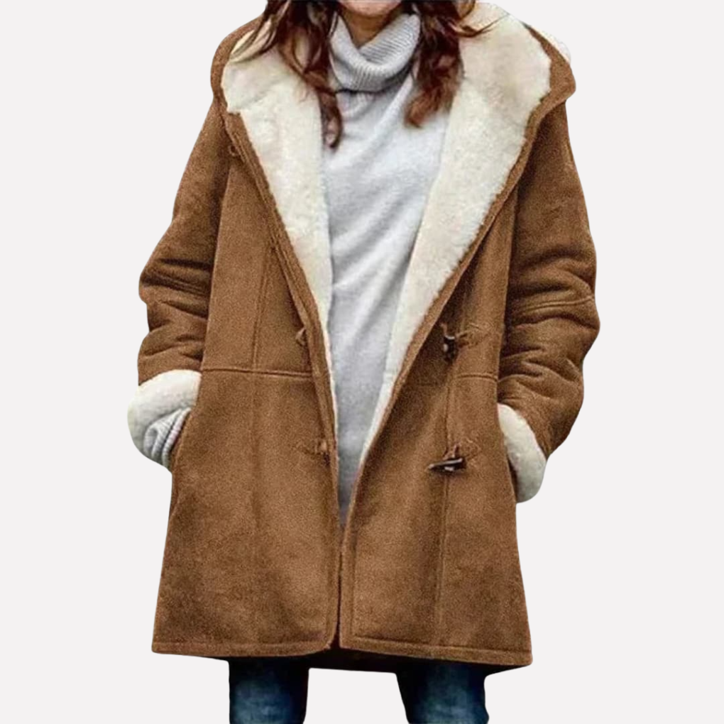 Damenjacke mit Kapuze und Toggle-Verschluss
