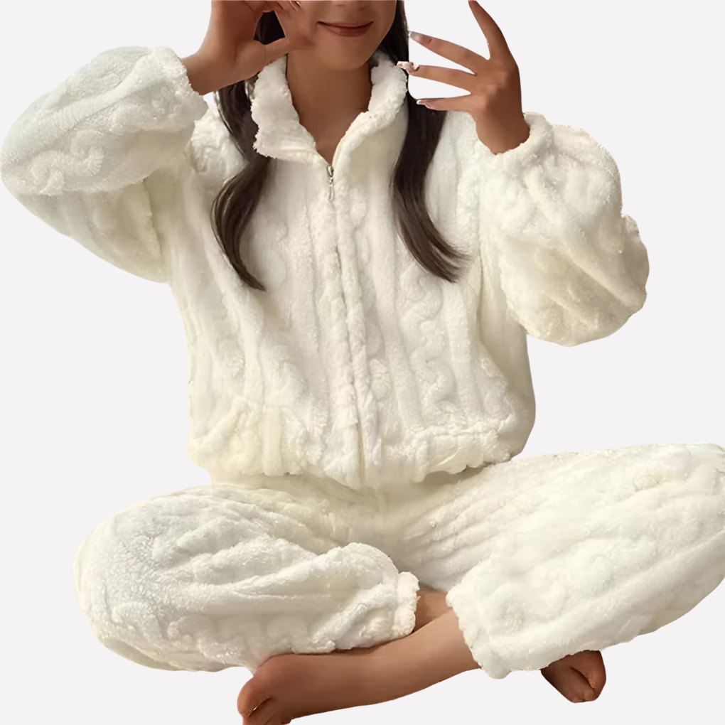 Damen Fleece Pyjama Set