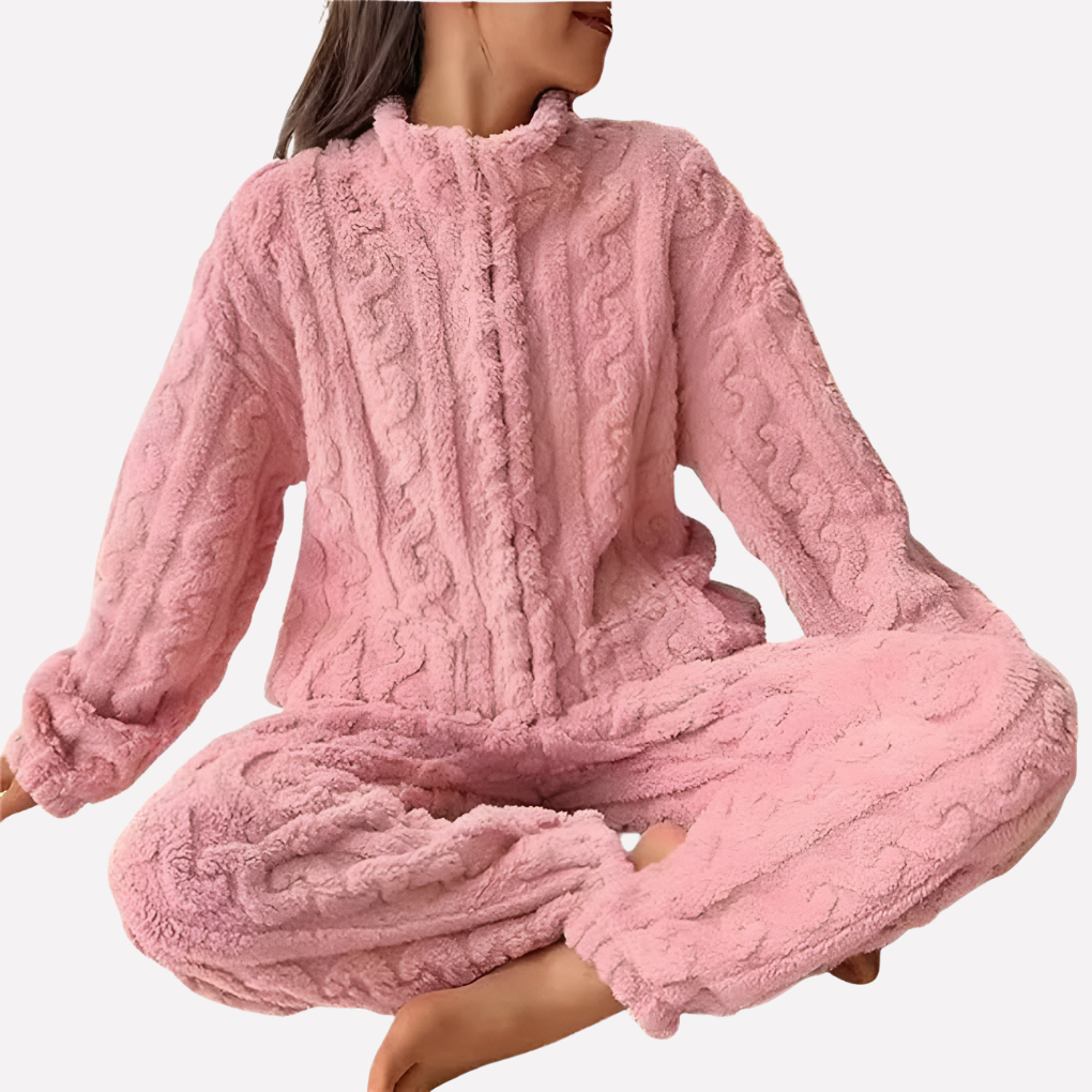 Damen Fleece Pyjama Set