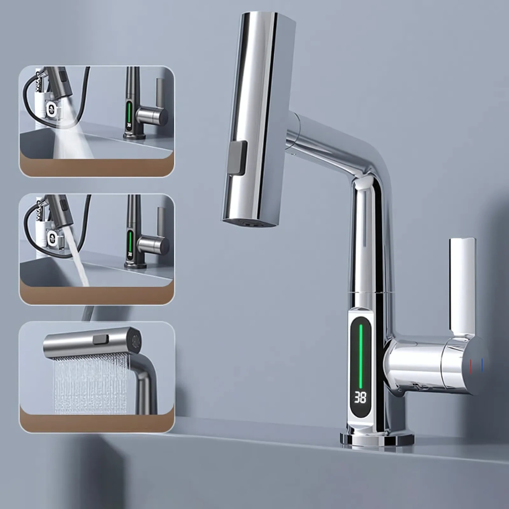 Flexibler LED-Wasserhahn für Küche & Bad