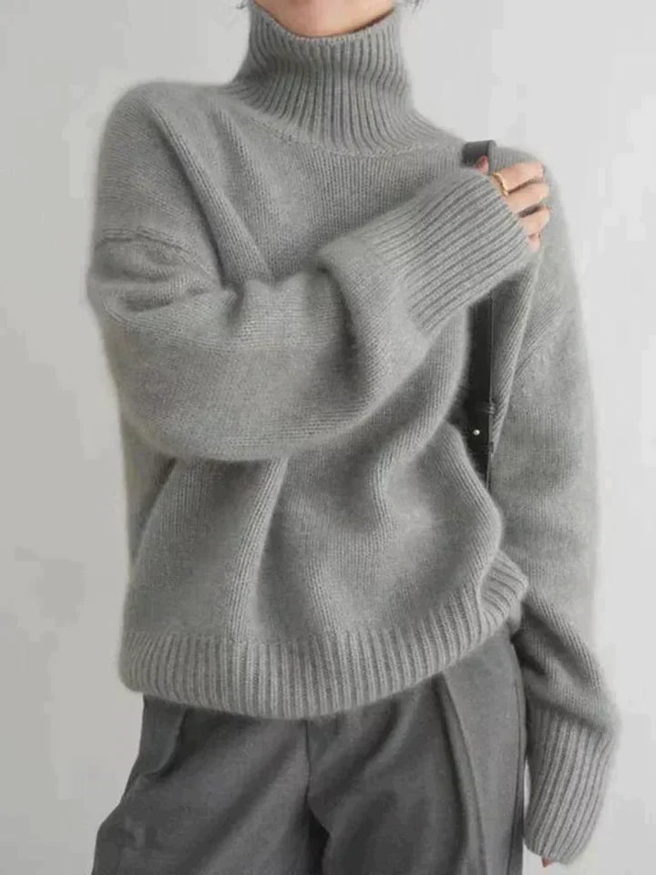 Luxe Cashmere Turtleneck Sweater for Women